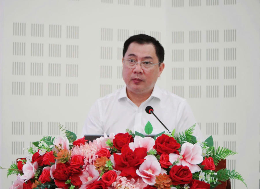 Ông Võ Minh Trung, Giám đốc Sở Khoa học và Công nghệ tỉnh An Giang phát biểu khai mạc hội nghị. 