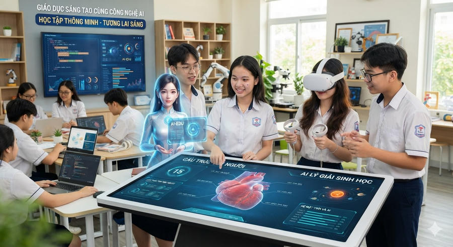 Thông tư đặt ra các nguyên tắc, yêu cầu và điều kiện bảo đảm khi ứng dụng AI trong môi trường giáo dục. Hình ảnh minh hoạ (Thiết kế bởi AI).