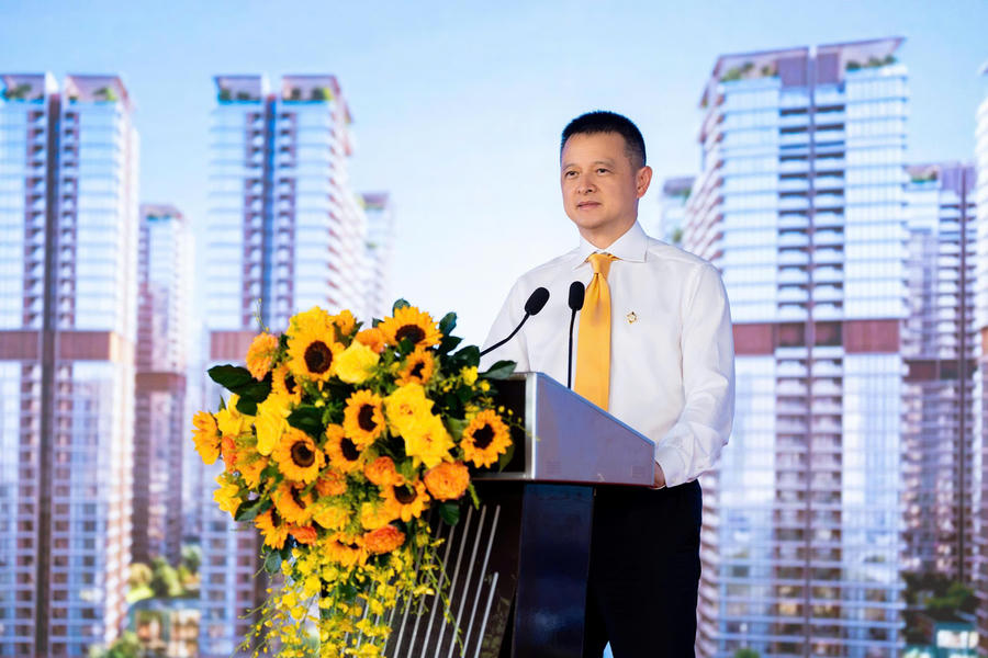 Ông Đặng Minh Trường - Chủ tịch HĐQT Tập đoàn Sun Group phát biểu tại lễ khởi công.