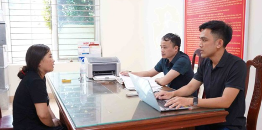 Giàng Thị Mai đã đến cơ quan công an đầu thú sau 2 năm lẩn trốn. Ảnh: Công an Điện Biên