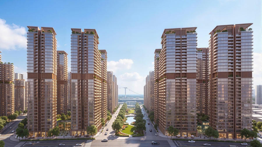 Phối cảnh tổ hợp khu Nhà ở xã hội, nhà ở cho thuê chất lượng cao tại Phú Quốc.
