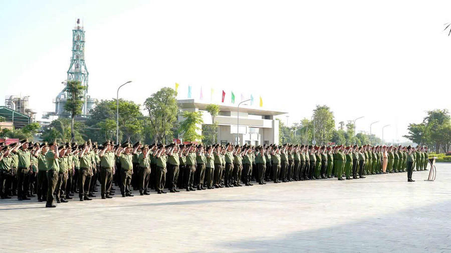Trang nghiêm Lễ chào cờ tháng 8/2026 của lực lượng Công an TP Đồng Nai.