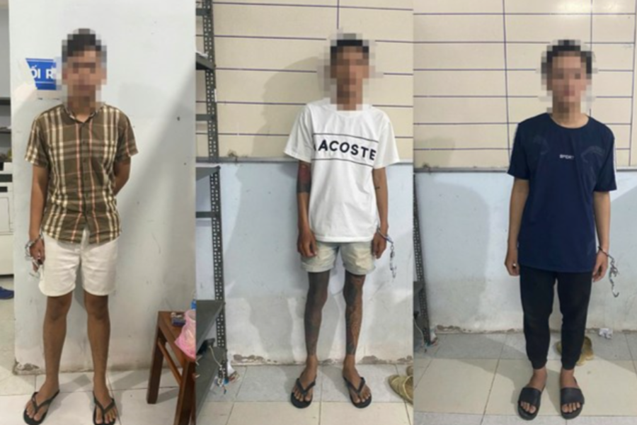 Các đối tượng tại Cơ quan Công an. Ảnh: Công an phường Trung Nhứt (TP Cần Thơ)