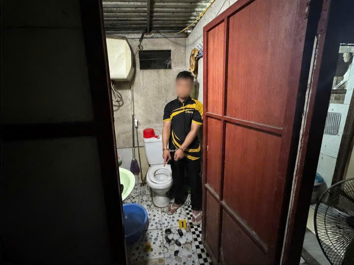Hiện trường nơi 2 đối tượng tổ chức sử dụng ma túy.