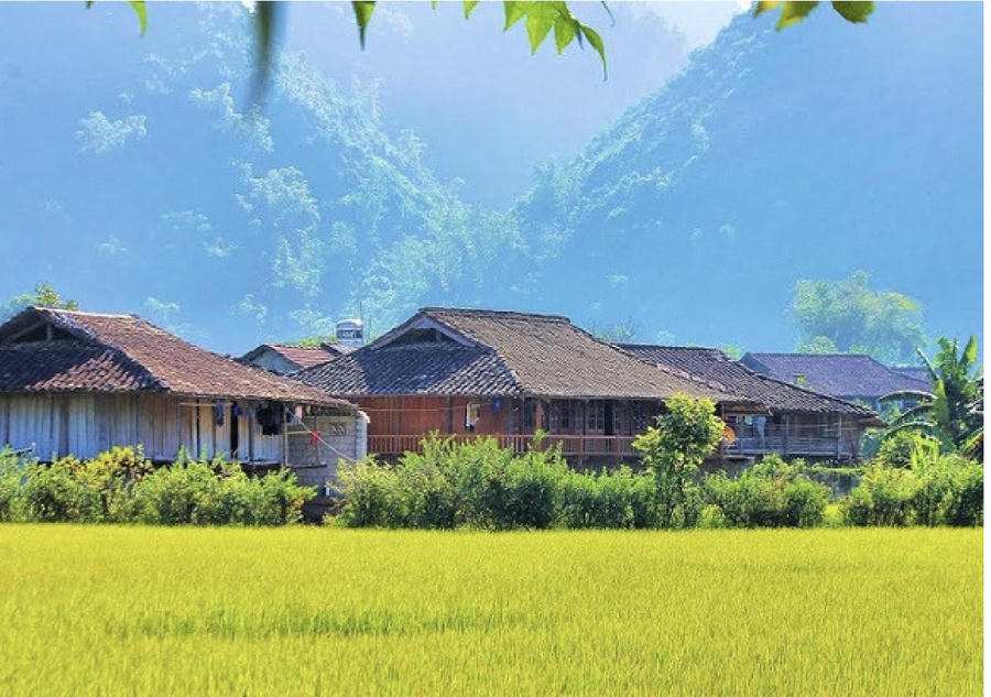 Ngôi làng mang nét đẹp hài hòa với thiên nhiên. Ảnh: Luhanhvietnam