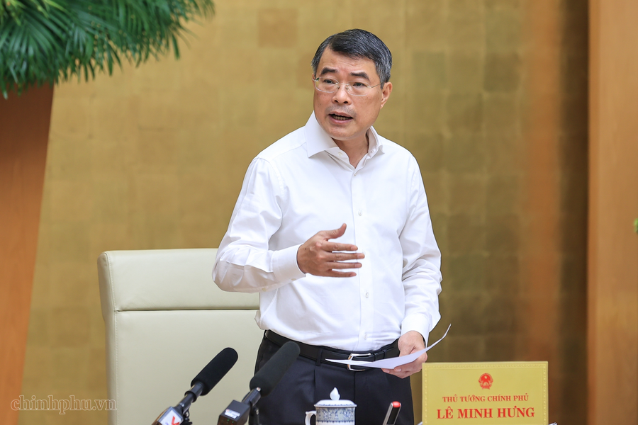 Thủ tướng Chính phủ Lê Minh Hưng phát biểu tại phiên họp - Ảnh: VGP/Nhật Bắc