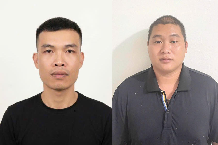 Đối tượng Vũ Trọng Thoại và Hoàng Văn Hiến (trái qua phải). Ảnh: Công an tỉnh Tuyên Quang.