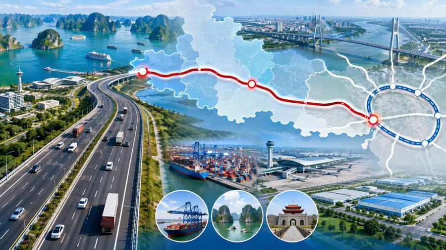 Mô phỏng tuyến cao tốc kết nối với đường Vành đai 5 - Vùng Thủ đô Hà Nội được tạo bởi AI