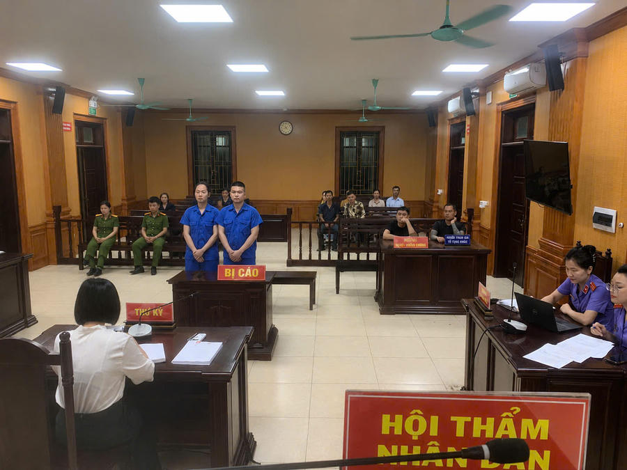 Các bị cáo tại phiên toà