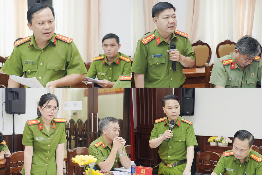 Các đại biểu trao đổi, thảo luận những nội dung liên quan đến công tác quản lý, giam giữ, giáo dục cải tạo và thực hiện chế độ, chính sách đối với phạm nhân.