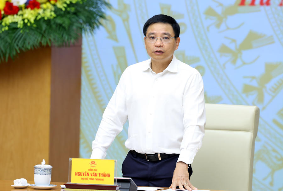 Phó Thủ tướng Chính phủ Nguyễn Văn Thắng phát biểu kết luận cuộc làm việc. Ảnh: VGP