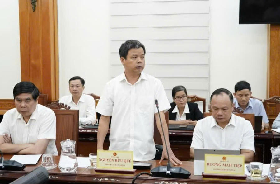 Phó Chủ tịch UBND tỉnh Nguyễn Hữu Quế yêu cầu ngành chức năng, chính quyền địa phương đẩy nhanh tiến độ triển khai các dự án đầu tư. Ảnh: N.H