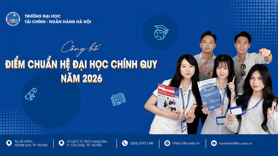 Năm 2026, điểm chuẩn trúng tuyển vào các ngành đào tạo của FBU dao động từ 17 đến 21,5 điểm, tùy theo từng ngành. Năm 2026, điểm chuẩn trúng tuyển vào các ngành đào tạo của FBU dao động từ 17 đến 21,5 điểm, tùy theo từng ngành.
