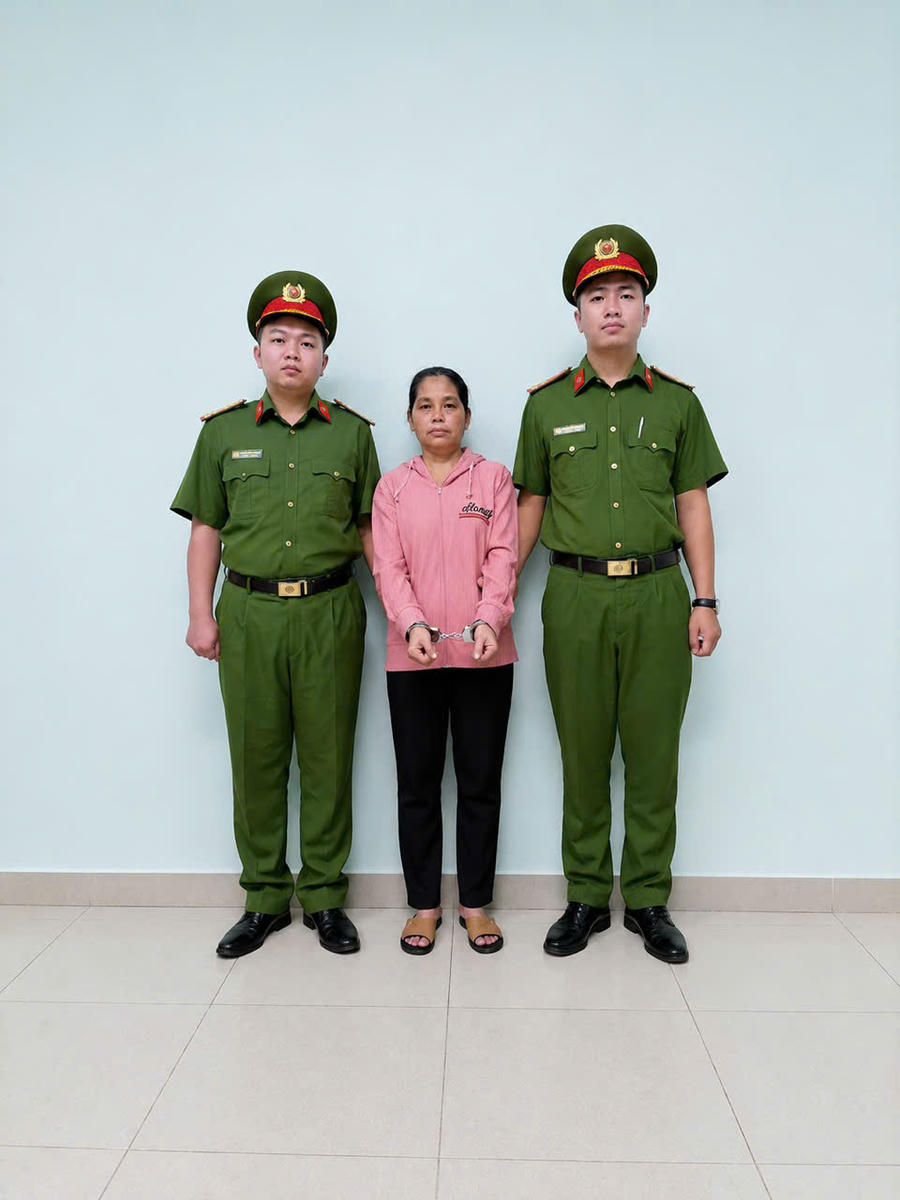 Triệu Thị Tâm bị bắt khẩn cấp sau vụ việc. (Ảnh: Công an TP HCM)