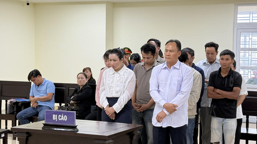 Bị cáo Nguyễn Cẩm My và Bùi Minh Chánh tại phiên tòa xét xử sơ thẩm Bị cáo Nguyễn Cẩm My và Bùi Minh Chánh tại phiên tòa xét xử sơ thẩm