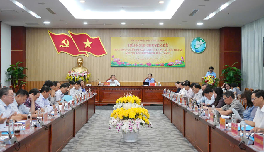 Quang cảnh Hội nghị “Thực trạng và giải pháp nâng cao chất lượng lao động phục vụ mục tiêu tăng trưởng kinh tế hai con số”. (Ảnh: CTV).