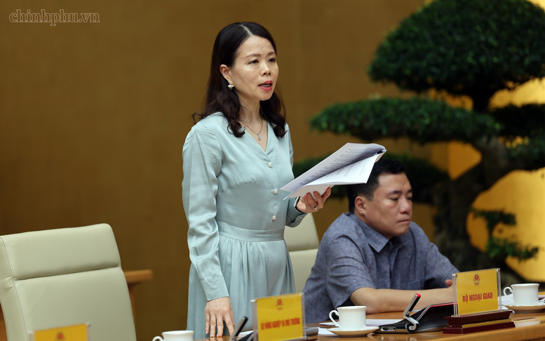 Thứ trưởng Bộ Ngoại giao Nguyễn Minh Hằng phát biểu tại hội nghị - Ảnh: chinhphu.vn/Phương Nguyên