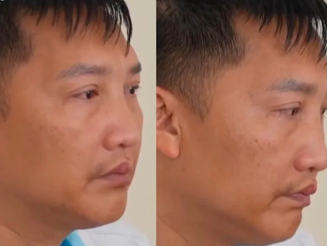 Giọt nước mắt của Huấn “Hoa Hồng” khi đối diện những việc mình gây ra. Ảnh: VTV