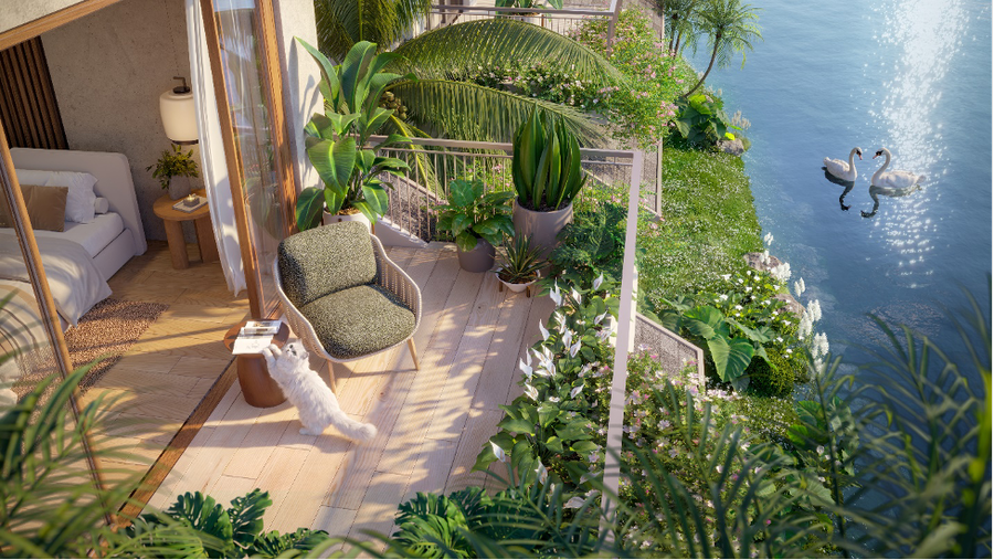 Thiết kế khoáng đạt, gần gũi thiên nhiên tại biệt thự đảo The Palm Island