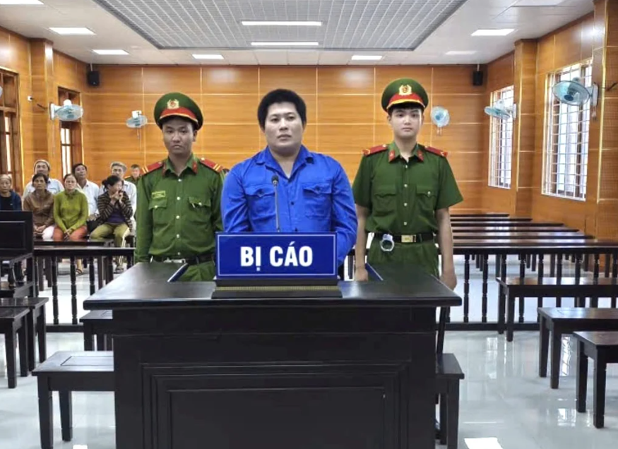 Bị cáo Võ Văn Tin lĩnh án tù 20 năm. Ảnh: Công an Quảng Ngãi