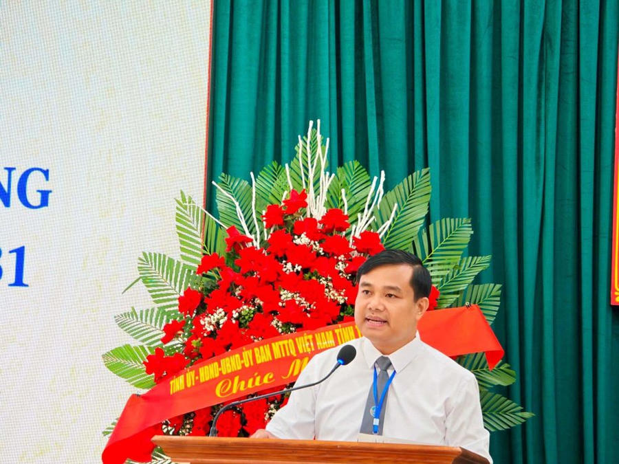 Luật sư Vũ Trung Kiên, Chủ nhiệm Đoàn Luật sư tỉnh Tuyên Quang phát biểu tại Đại hội. (Ảnh: BCL).