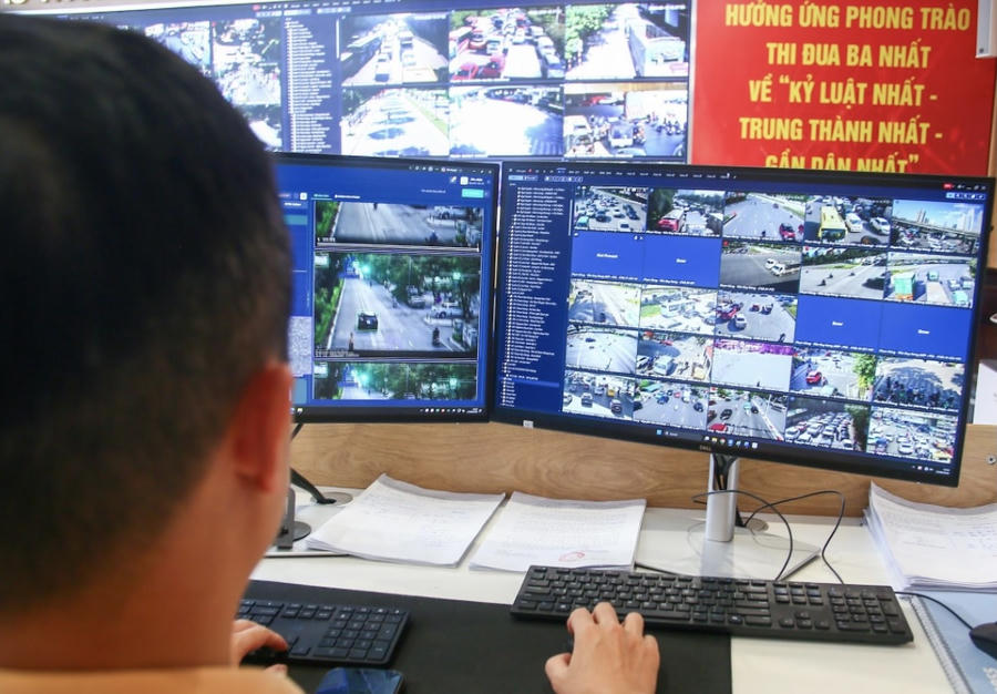 Hệ thống camera AI ghi nhận các vi phạm TTATGT trên toàn địa bàn thành phố..