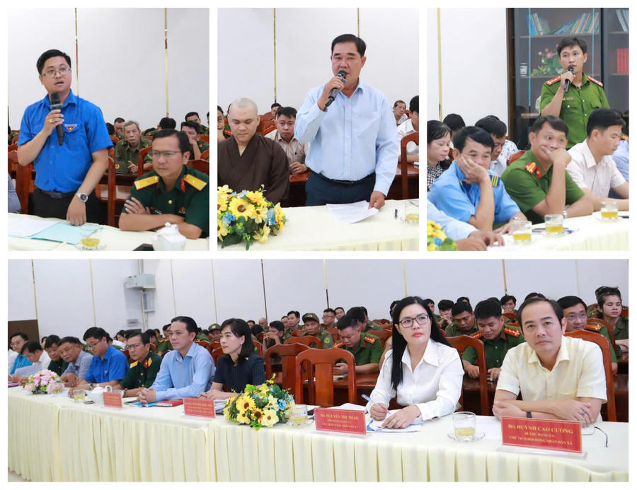 Các đại biểu, đại diện các ấp đã trao đổi, chia sẻ những mô hình hay, cách làm tốt tại ngày hội.