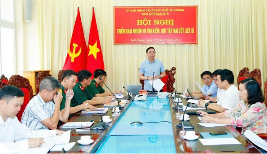 Hội nghị triển khai nhiệm vụ tìm kiếm, quy tập hài cốt liệt sĩ tại Hải Phòng.