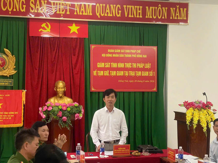 Đoàn giám sát Ban Pháp chế HĐND thành phố Đồng Nai kiểm tra công tác tạm giữ, tạm giam tại Trại Tạm giam số 1.