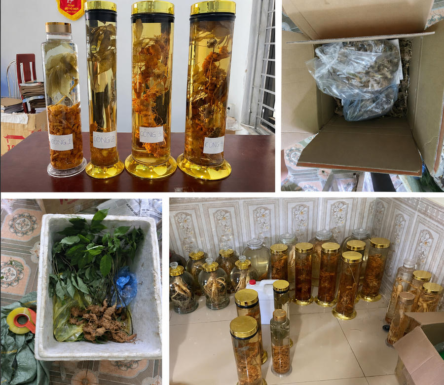 Tang vật vụ án. Ảnh CA tỉnh Thanh Hoá.