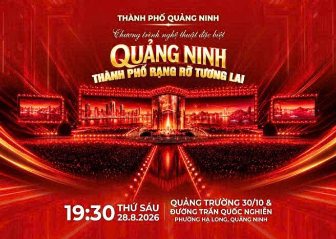 Chương trình nghệ thuật đặc biệt với chủ đề “Quảng Ninh - Thành phố rạng rỡ tương lai”, được thiết kế với không gian mở, để chào đón nhân dân và du khách thưởng thức. Ảnh: Báo Quảng Ninh