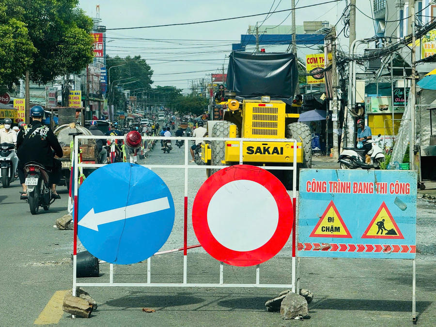Nhiều tuyến đường trên địa bàn phường Trảng Dài đang được chỉnh trang, nâng cấp hạ tầng giao thông. Ảnh: DK