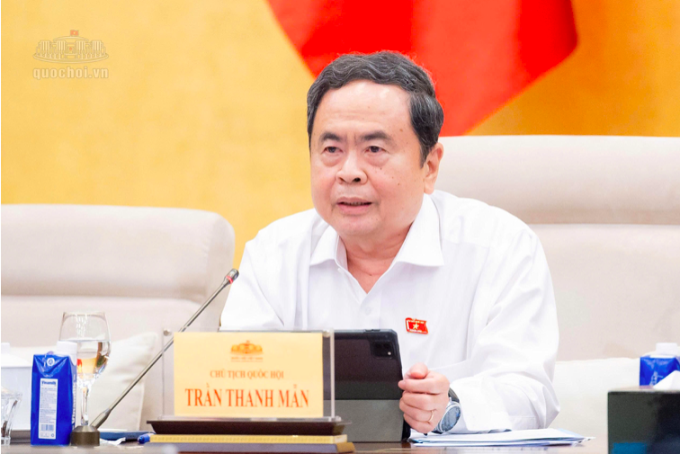 Chủ tịch Quốc hội Trần Thanh Mẫn cho ý kiến về dự thảo. Ảnh: Quốc hội