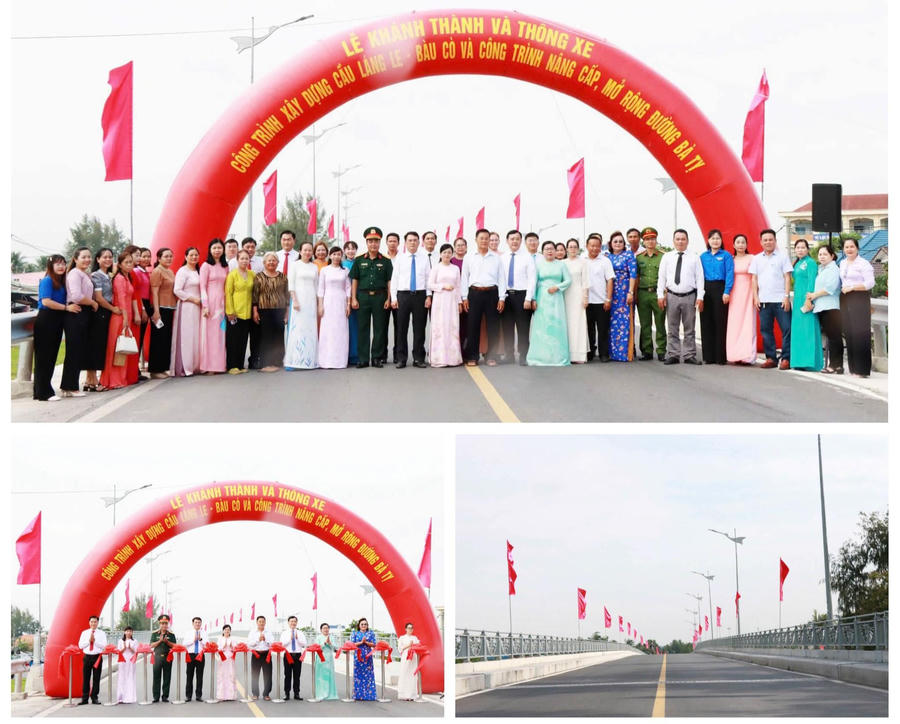 Tại xã Tân Nhựt, Cầu Láng Le - Bàu Cò và tuyến đường Bà Tỵ chính thức được khánh thành, đưa vào sử dụng trong niềm vui của chính quyền và người dân địa phương.