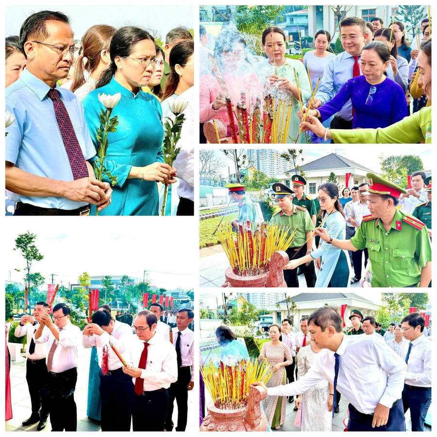 Trong không khí thiêng liêng của những ngày tháng Tám, những đóa hoa, nén hương được dâng lên thể hiện đạo lý “Uống nước nhớ nguồn”.