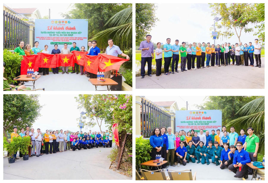 Ủy ban MTTQ Việt Nam xã Tân Nhựt cùng các tổ chức chính trị - xã hội tổ chức khánh thành “Tuyến đường kiểu mẫu đại đoàn kết” tại Kênh 7 Chiến, ấp 16.