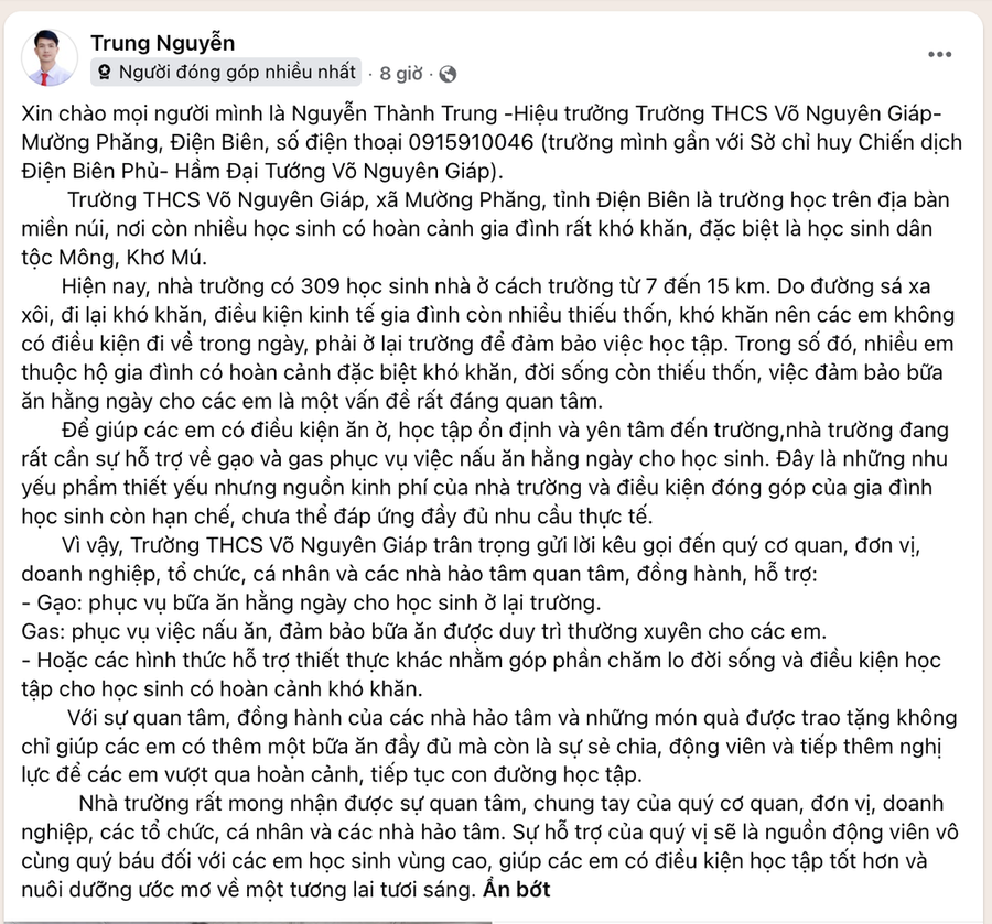 Vụ hiệu trưởng lên facebook kêu gọi hỗ trợ gạo: Thủ tướng chỉ đạo rà soát - 2