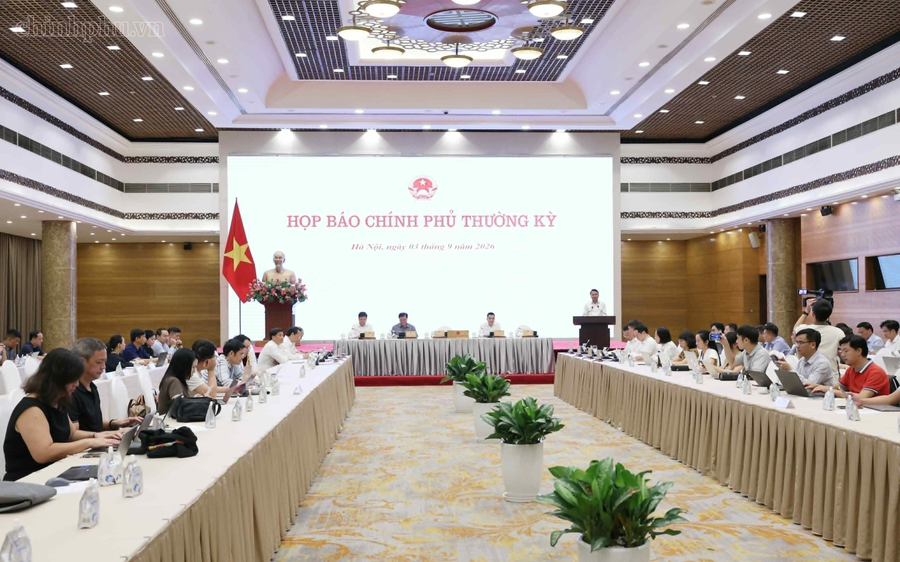 Toàn cảnh buổi Họp báo. Ảnh: VGP