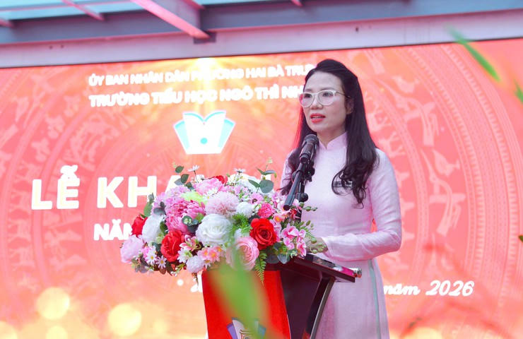 Hiệu trưởng Trường Tiểu học Ngô Thì Nhậm Nguyễn Thị Bích Thủy: Mỗi năm học mới là một điểm khởi đầu với những kỳ vọng mới. Ảnh: Lê Hải