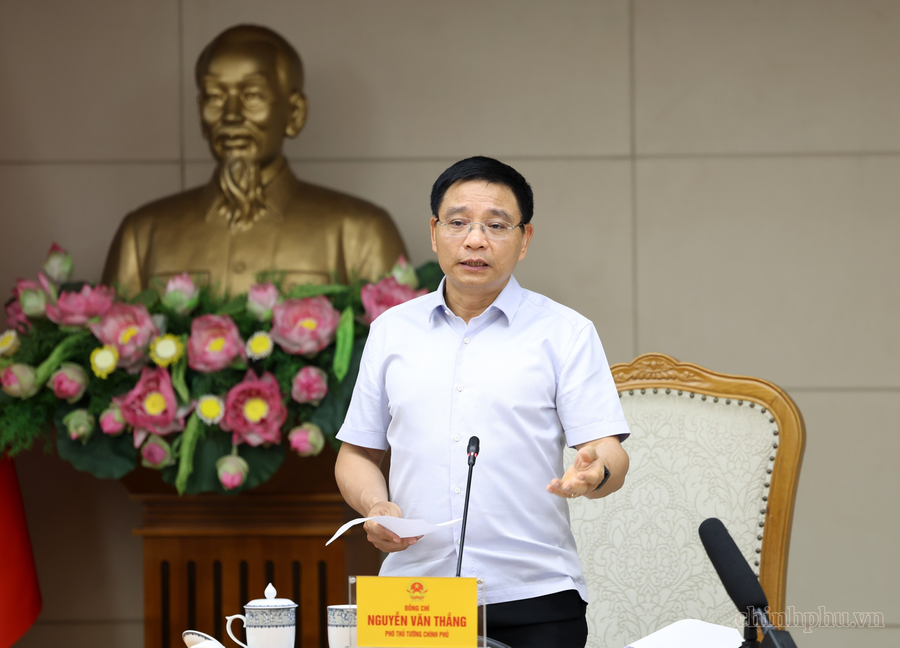 Phó Thủ tướng Chính phủ Nguyễn Văn Thắng phát biểu chỉ đạo tại phiên họp. Ảnh: VGP