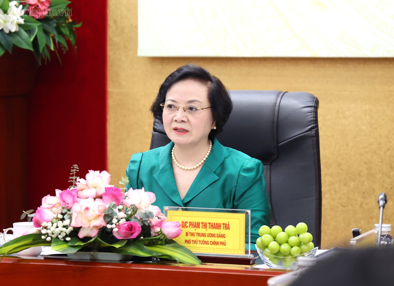 Phó Thủ tướng Phạm Thị Thanh Trà phát biểu tại buổi làm việc - Ảnh: chinhphu.vn/Thu Giang