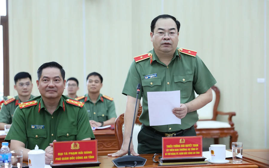 Thiếu tướng Bùi Quyết Toán trân trọng cảm ơn sự quan tâm lãnh đạo, chỉ đạo, động viên sâu sát của lãnh đạo Bộ Công an; Thường trực Tỉnh ủy, HĐND, UBND tỉnh Lai Châu.