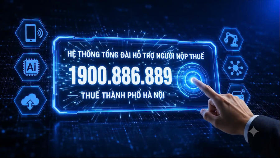 Thuế Thành phố Hà Nội chính thức công bố Hệ thống Tổng đài hỗ trợ người nộp thuế với đầu số duy nhất 1900.886.889.