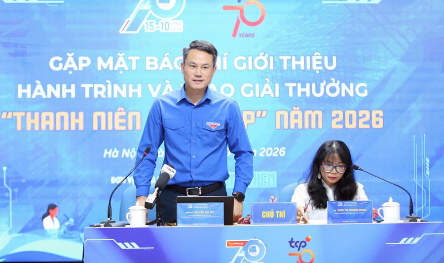 Anh Nguyễn Kim Quy – Bí thư Trung ương Đoàn, Phó Chủ tịch Thường trực Trung ương Hội LHTN Việt Nam, phát biểu tại buổi lễ.