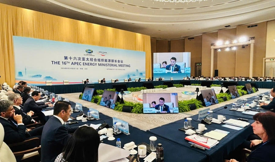 Đại diện Việt Nam đã nêu 3 ưu tiên trong hợp tác năng lượng APEC, bao gồm chia sẻ kinh nghiệm chính sách và thực tiễn, thúc đẩy kết nối và đầu tư khu vực cũng như đảm bảo tính bao trùm. (Ảnh: Cục Điện lực)
