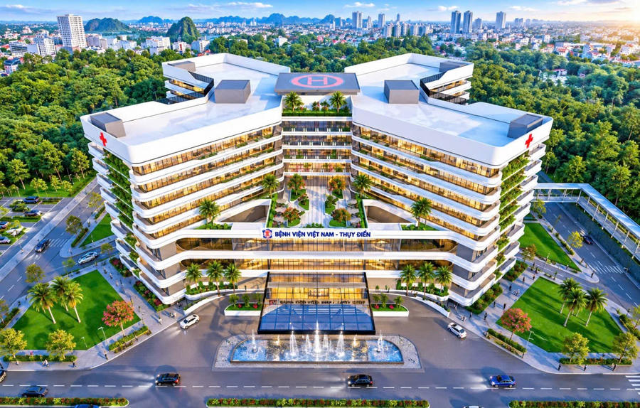 Phối cảnh Bệnh viện Việt Nam - Thụy Điển Uông Bí theo định hướng phát triển hiện đại, thông minh, xanh và nhân văn. Phối cảnh Bệnh viện Việt Nam - Thụy Điển Uông Bí theo định hướng phát triển hiện đại, thông minh, xanh và nhân văn.