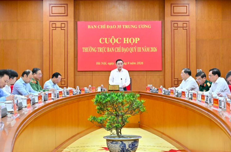 Thường trực Ban Bí thư Trần Cẩm Tú chủ trì cuộc họp Thường trực Ban Chỉ đạo Quý 3 năm 2026 của Ban Chỉ đạo 35 Trung ương. Ảnh: Dangcongsan.vn
