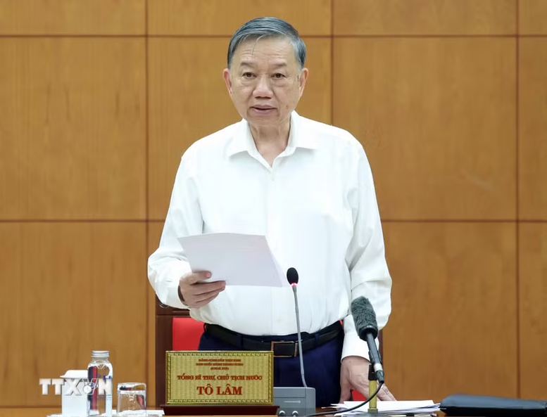 Tổng Bí thư, Chủ tịch nước Tô Lâm phát biểu chỉ đạo - Ảnh: TTXVN