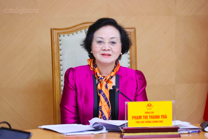 Phó Thủ tướng Phạm Thị Thanh Trà phát biểu tại cuộc họp (Ảnh: Thu Giang).