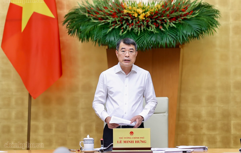 Thủ tướng Chính phủ Lê Minh Hưng phát biểu chỉ đạo tại phiên họp. Ảnh: VGP